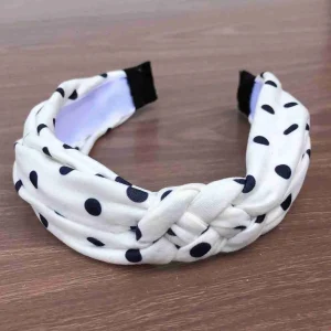 Diadema Blanca con Puntos Negros con Nudo Náutico Q28278