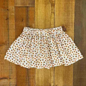 Falda Blanca con Estampado de Girasoles Q28422