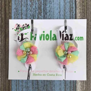 Sandalias Pie Descalzo Amarilla, Rosada y Menta con Flor Q29233