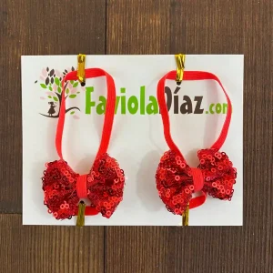 Sandalias Pie Descalzo Rojas con Lazo de Lentejuelas Alondra Q29398