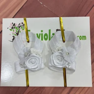 Sandalias Pie Descalzo Valentina Blancas con Flores Q29423