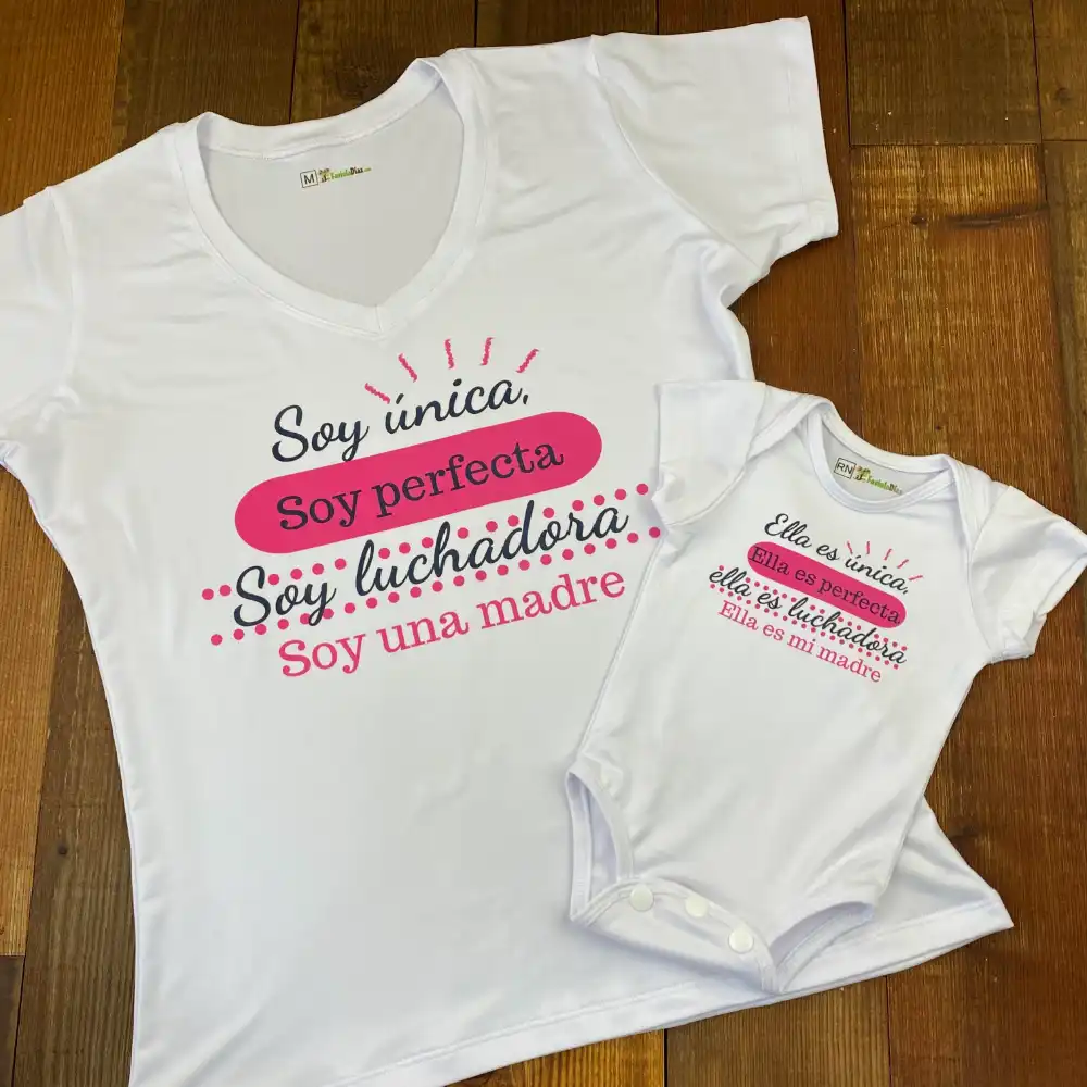 Set de Blusa y Mameluco Ella Es Única, Ella Es Perfecta, Ella Es Luchadora, Ella Es Mi Madre Q29510