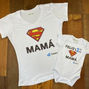 Set de Blusa y Mameluco Feliz Primer Día Súper Mamá Q29516