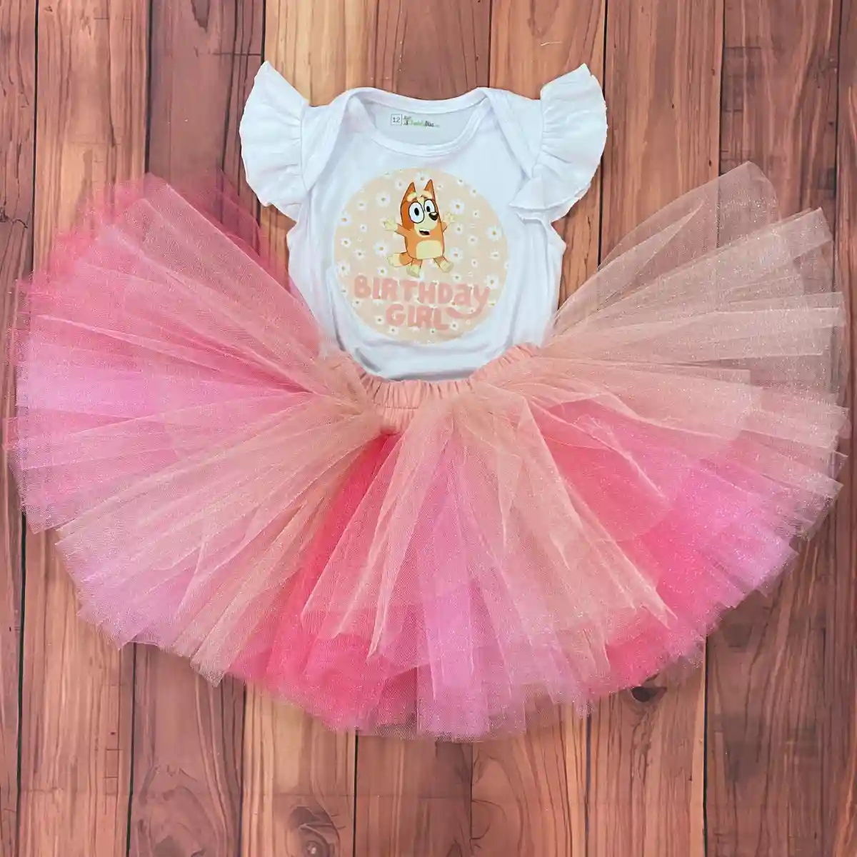 Set de Tutu y Mameluco con mangas aleteadas alusivo a Bingo Q29739
