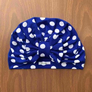Turbante Azul con Puntos Blancos de Lazo Q30033