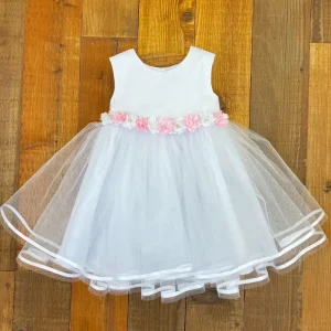 Vestido Blanco y Rosado Belén Q30379
