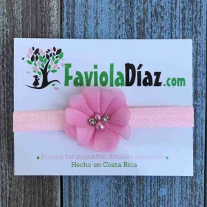 Vincha Rosada con Flor Alba Q31396