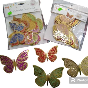 MARIPOSAS 3D METALICA C/12