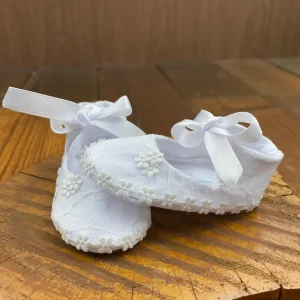Zapatillas Blancas para Bautizo Q31617