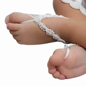 Sandalias Pie Descalzo Blancas con Perlas Casandra Q29300