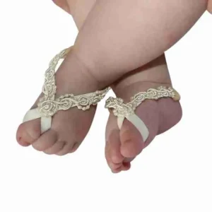 Sandalias Pie Descalzo Beige con Perlas Dakota Q29253